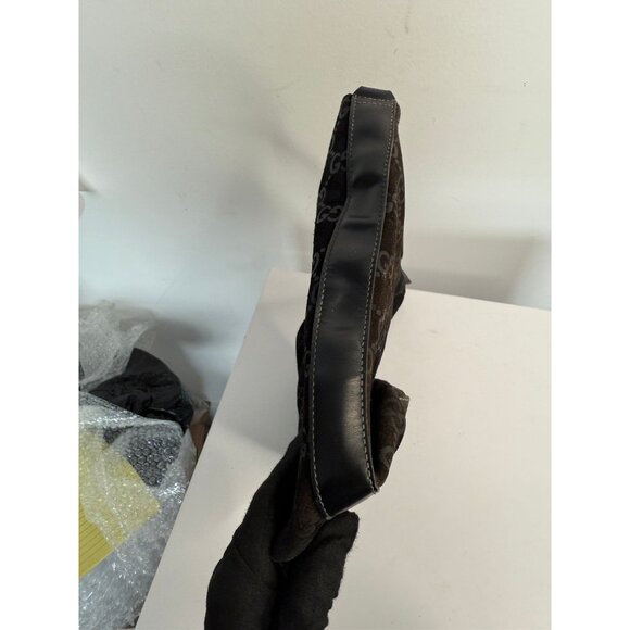 Vintage Gucci Black GG Suede Hobo Shoulder Bag - Picture 2 of 11